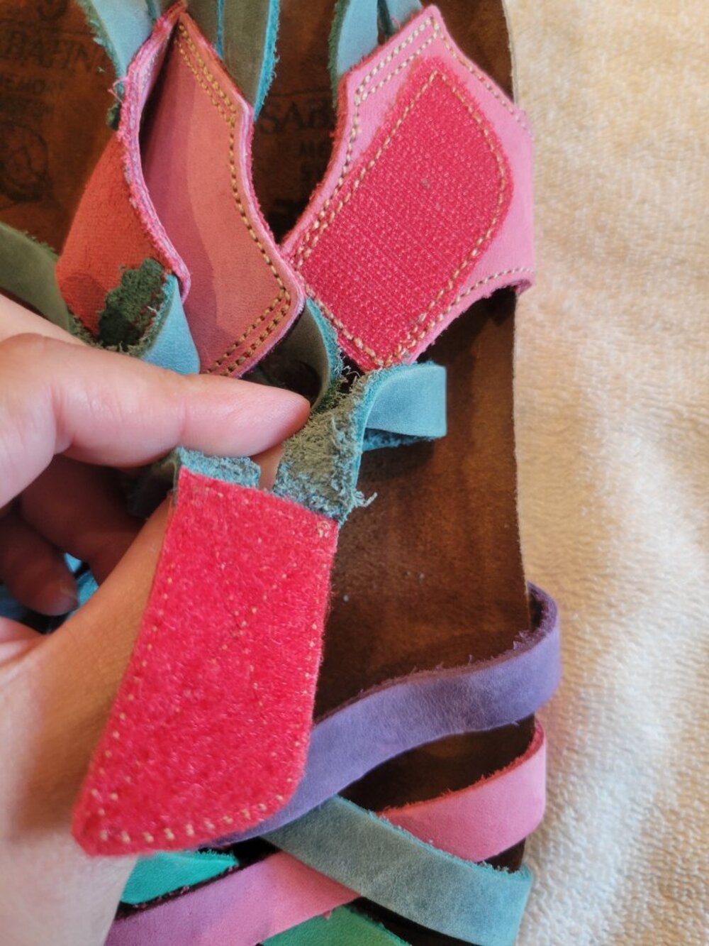 Sabatini Memory System Leather Comfort Sandals Multicolor Strappy EU 37 US 6.5-7 - Picture 7 of 7